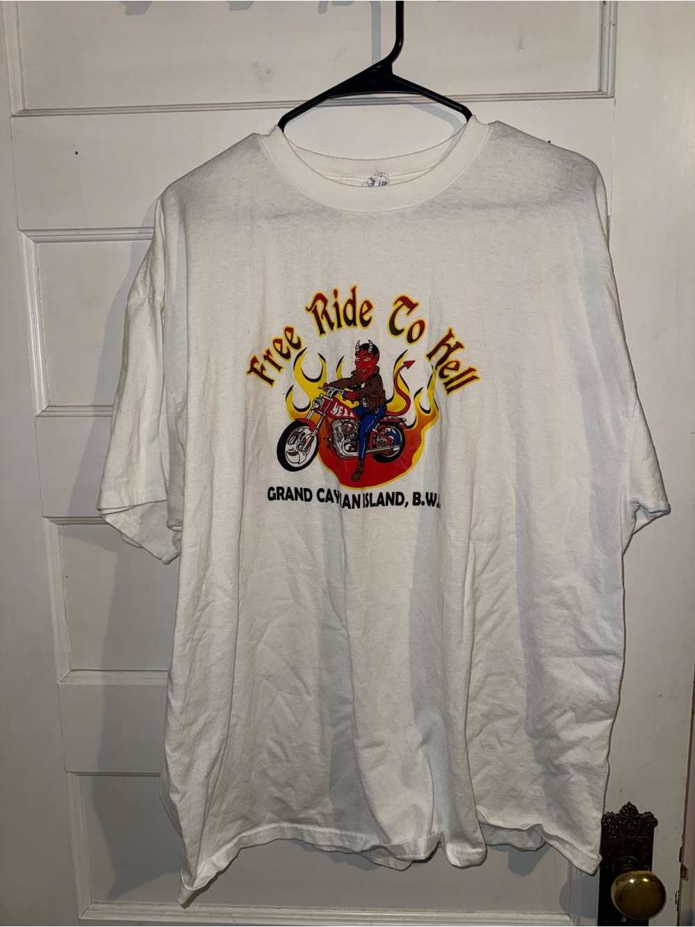 Unbranded Men's White 'Free Ride To Hell' Graphic T-Shirt